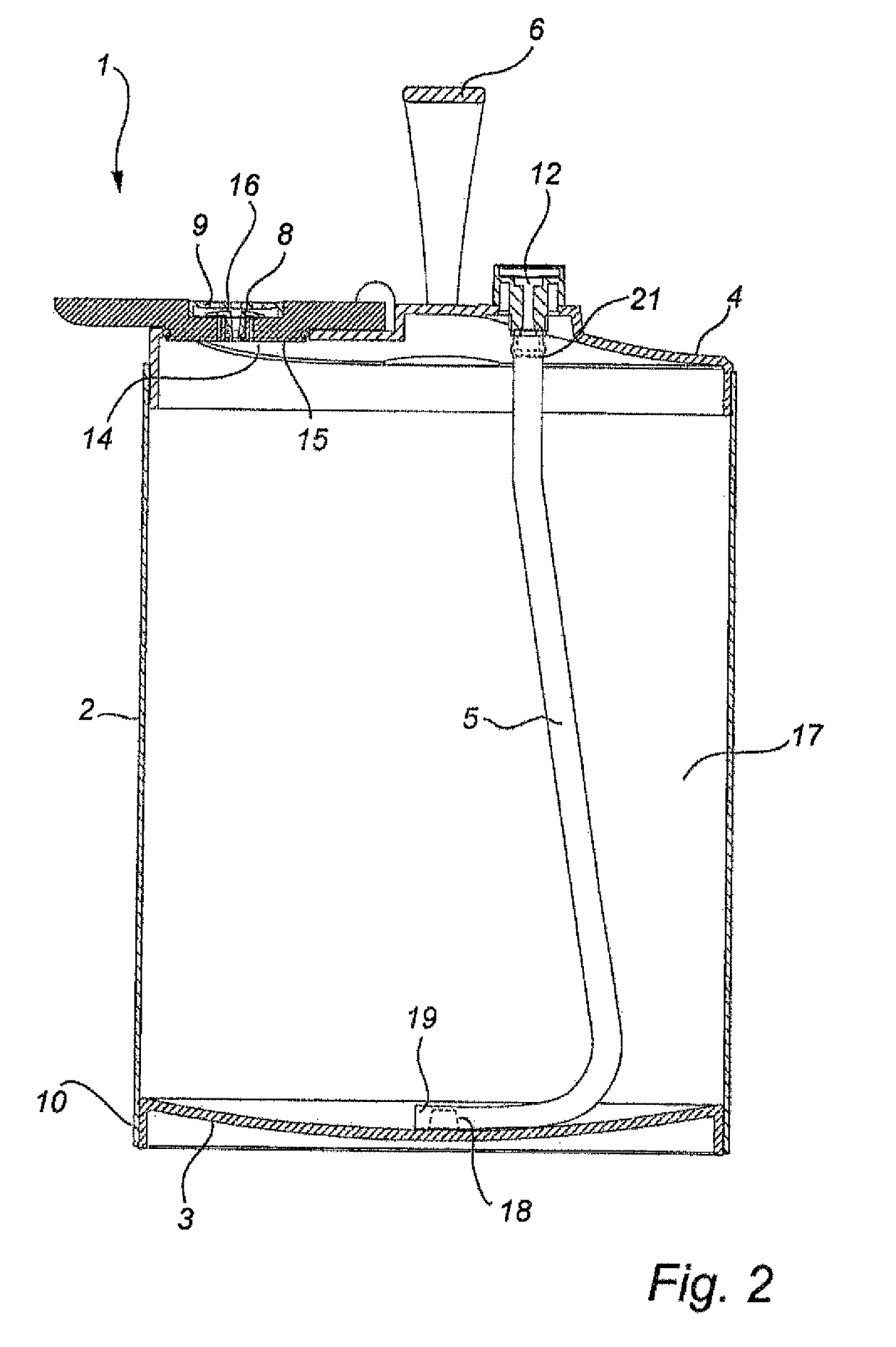 Cylindrical collapsible container