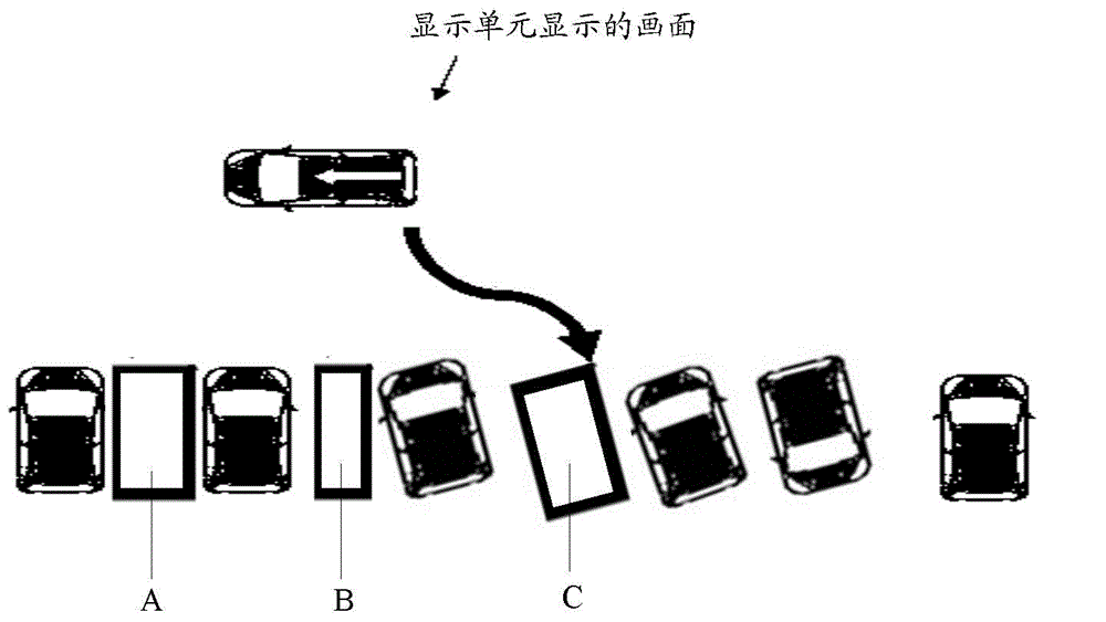 Vehicle-mounted device for parking and parking method