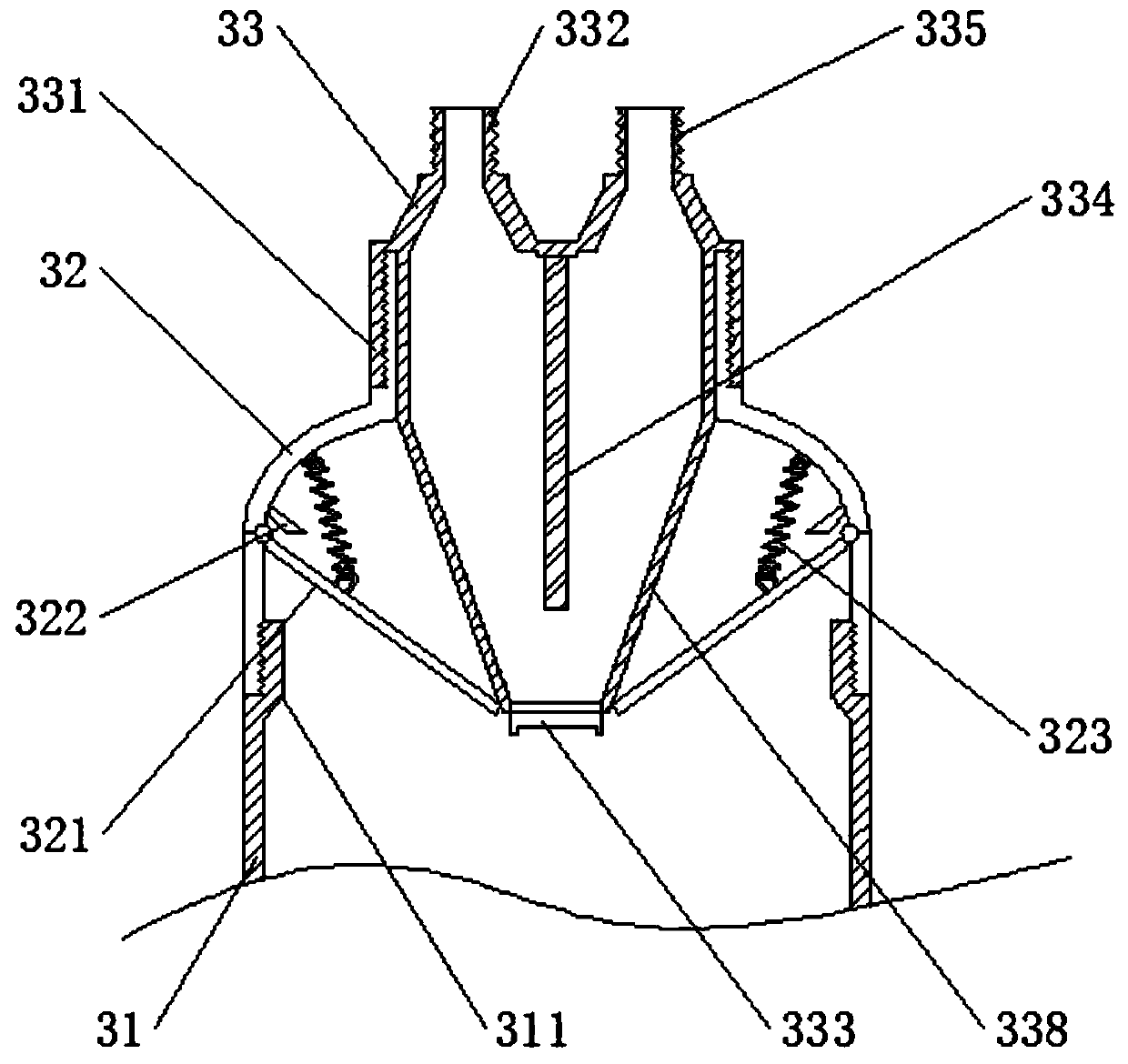 Clinical multi-section electric drainage device for cardiovascular medicine department