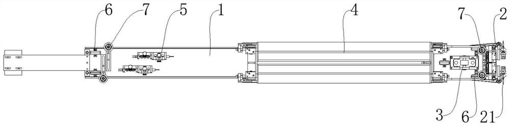 Double-end spacing stepless adjustable welding tractor for longitudinal joints of plate units