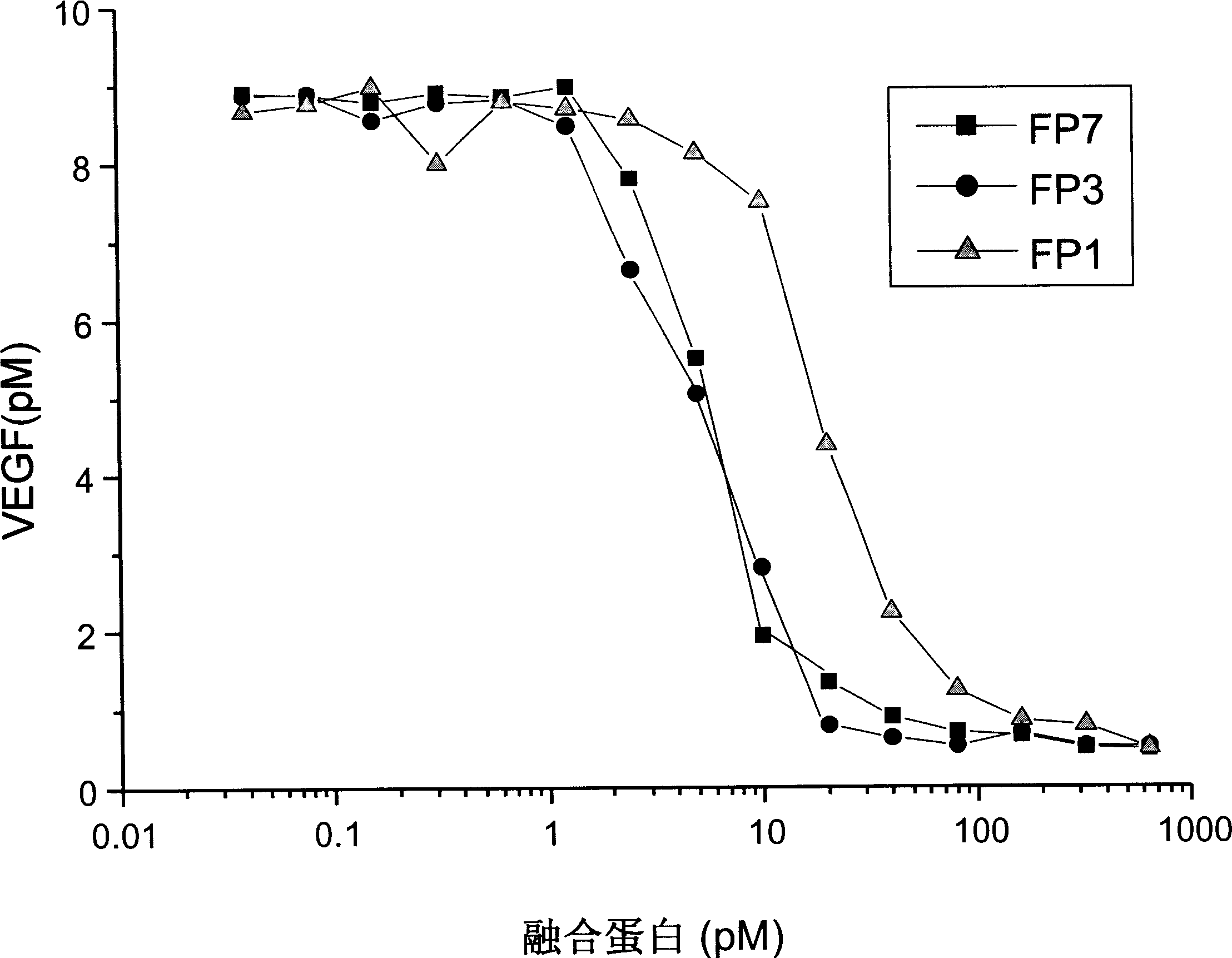 Application of fusion protein of VEGF receptor for treating disease of eye