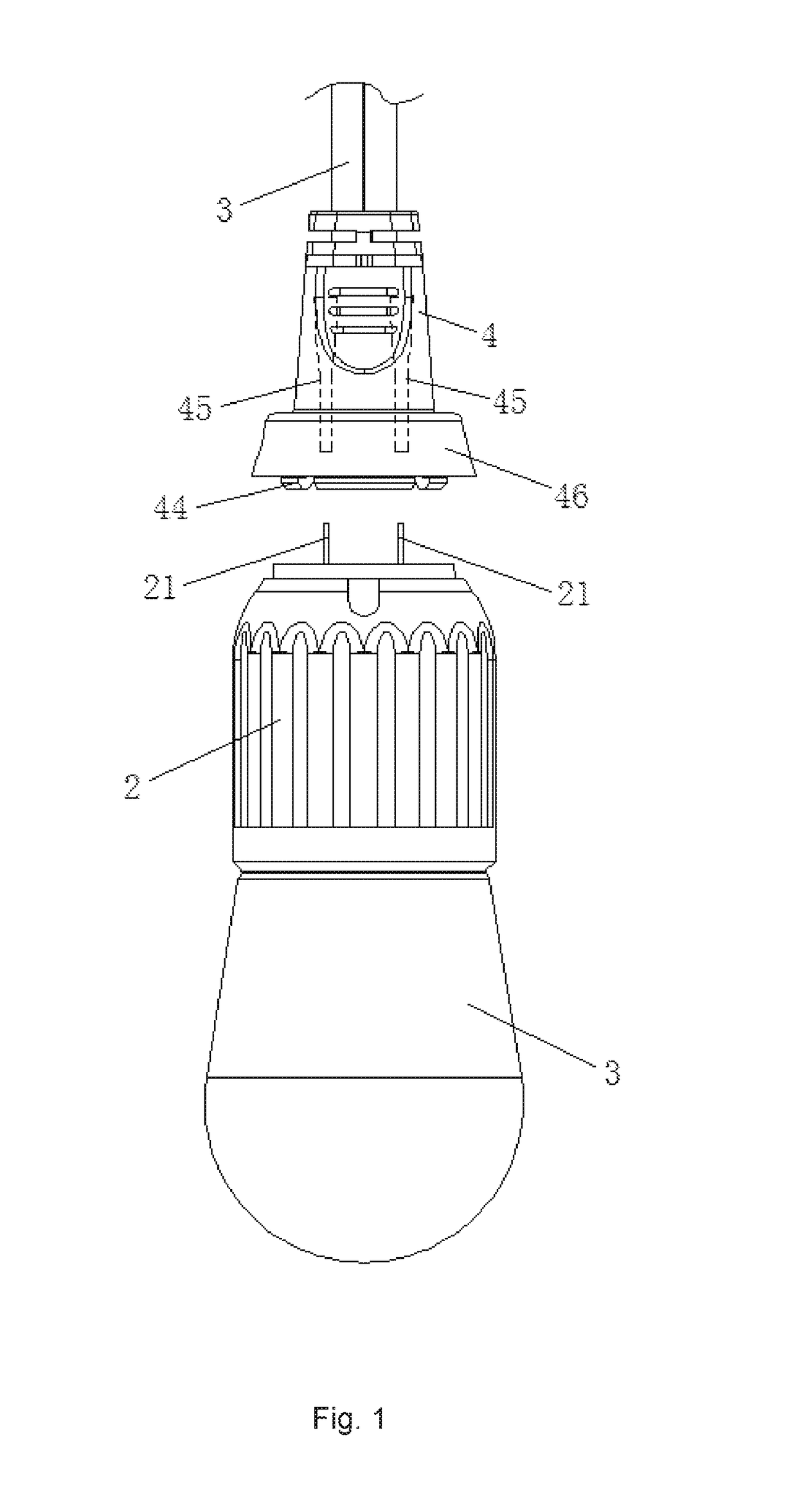 Plug-in bulb coupling structure