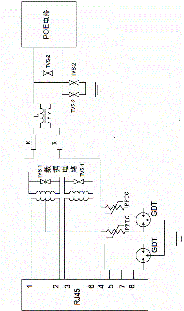 PoE port overvoltage comprehensive protection circuit and method for realizing same