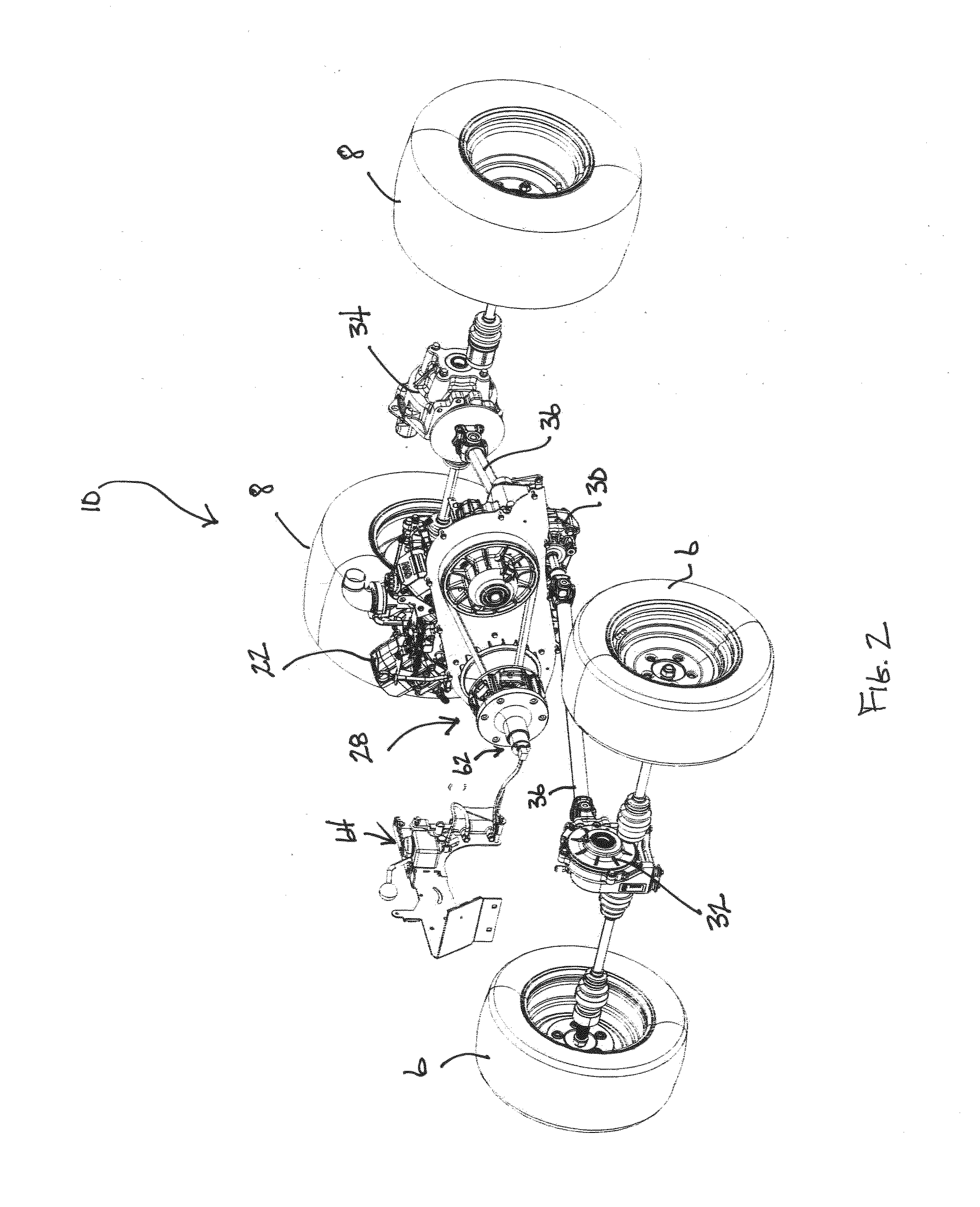 Utility vehicle with a continuously variable transmission having a system for selectively establishing a fixed maximum transmission ratio