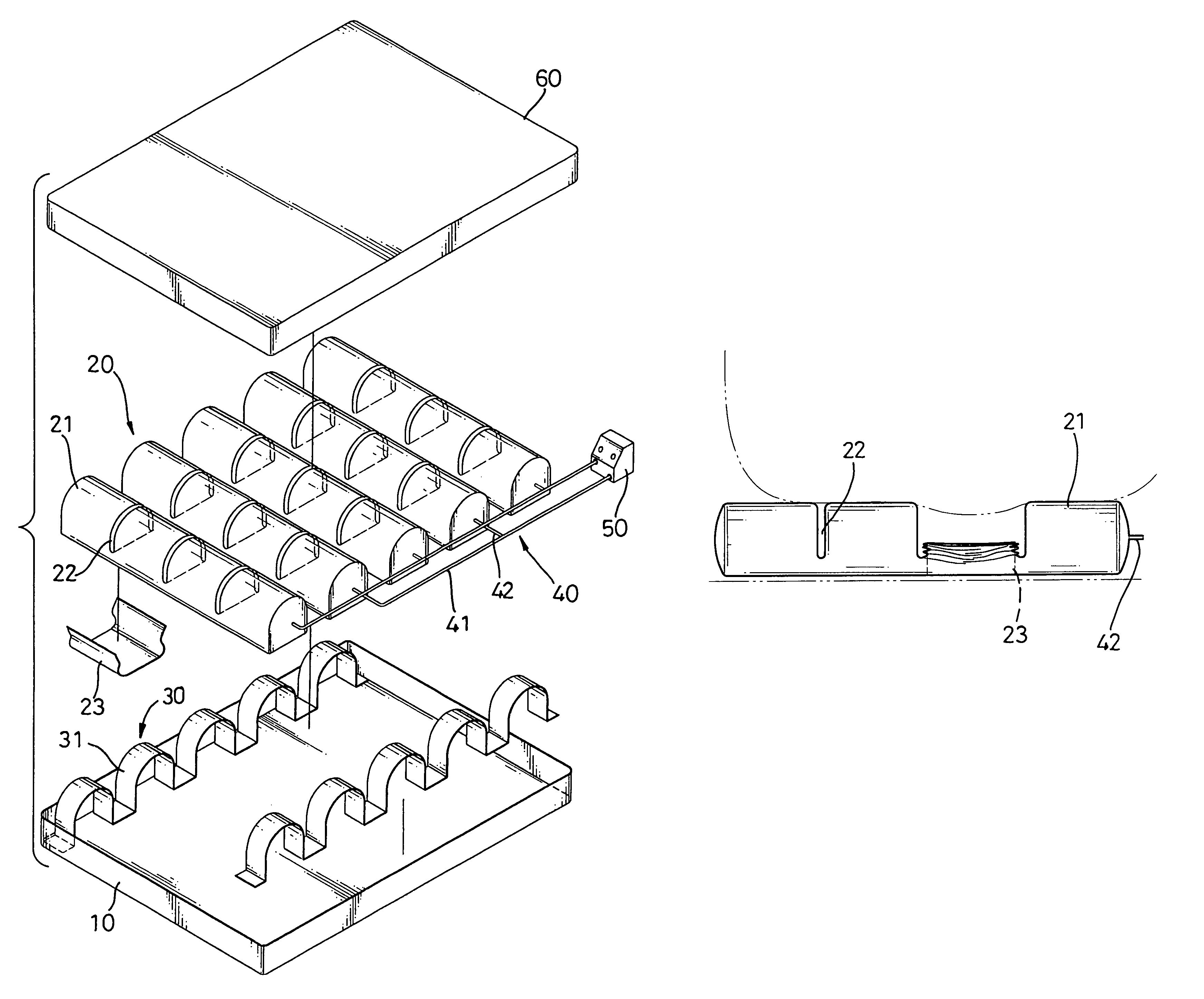 Air cushion with selectively deflated chambers