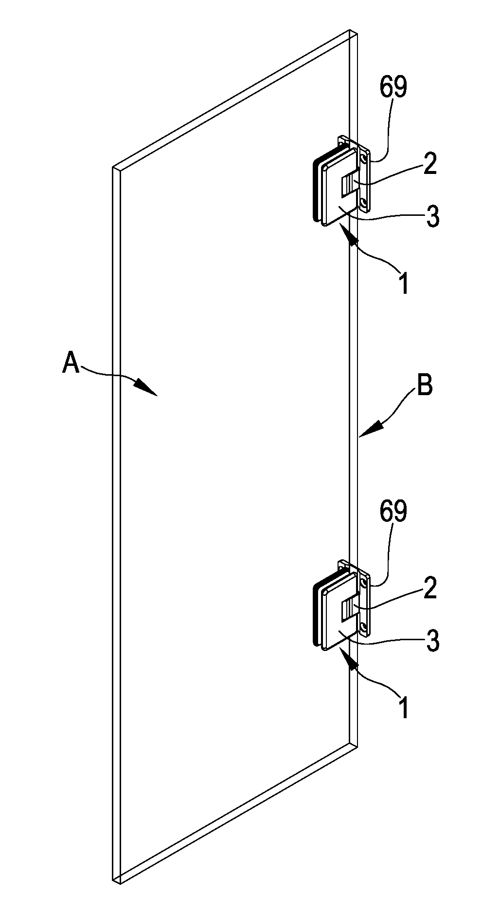 Hinge for revolving shutters, especially of shower boxes