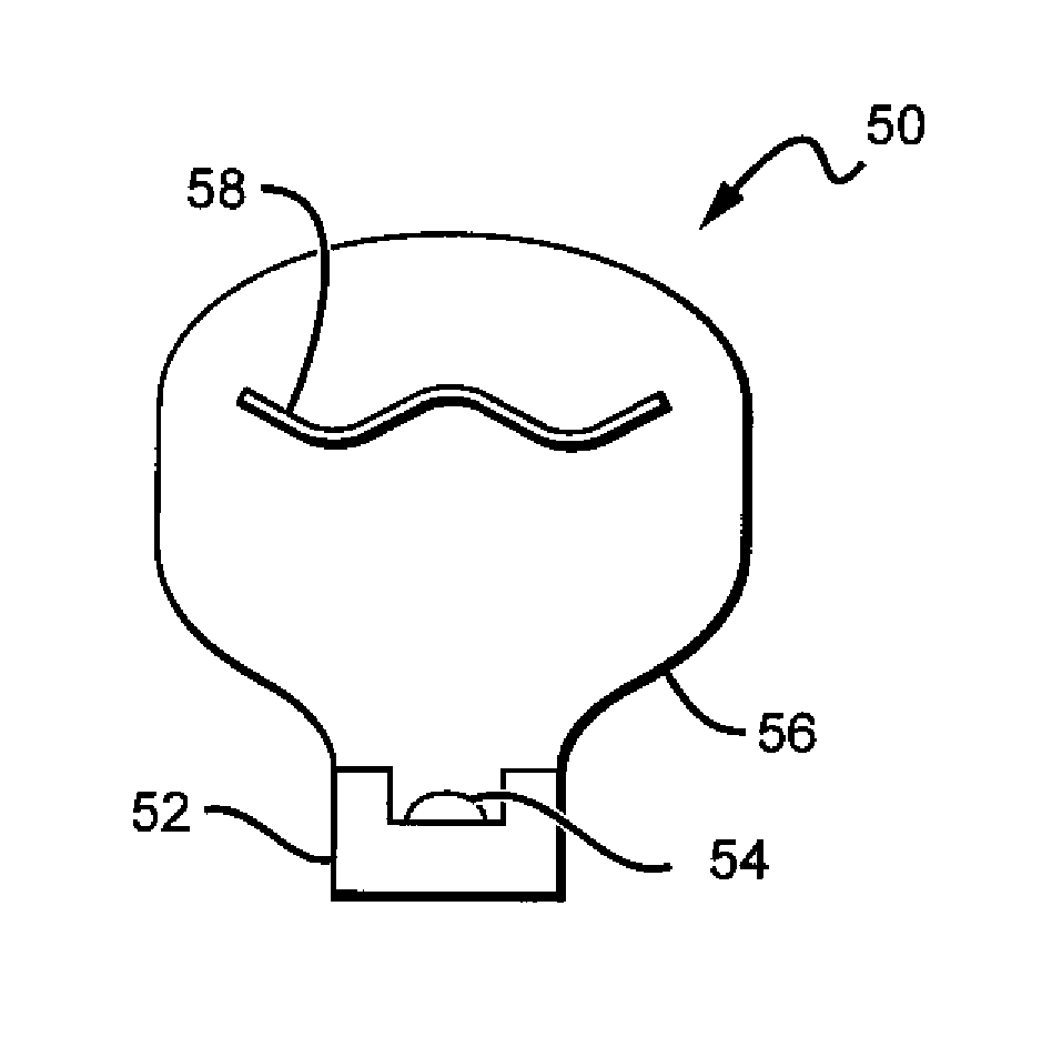 Lighting device with shaped remote phosphor