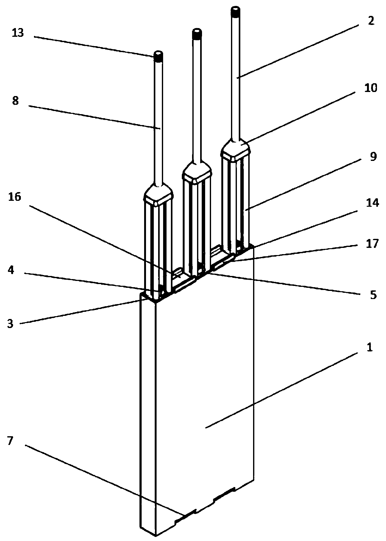 Prefabricated shear wall bundling steel bar connection structure by using total-fabricated horizontal joints