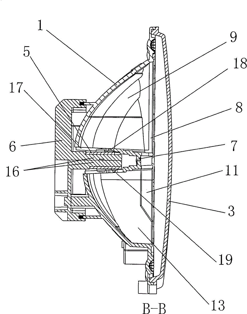 LED (Light Emitting Diode) headlamp for motor vehicle