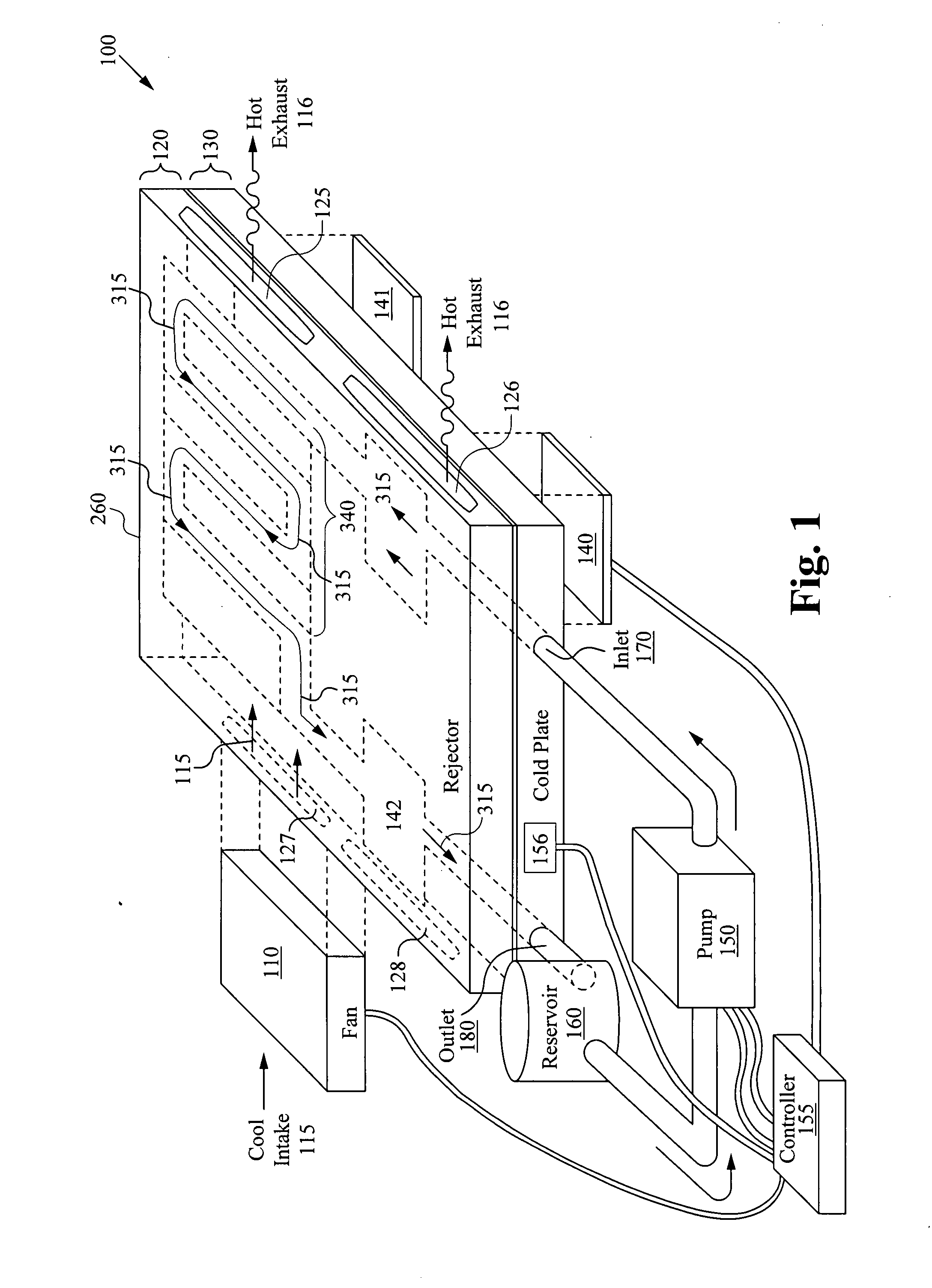 Integrated liquid to air conduction module