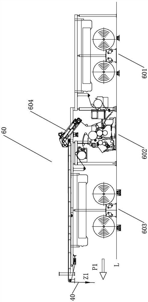 Low-loss environmental-friendly preprinted sheet upward production line and production process thereof