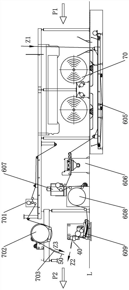 Low-loss environmental-friendly preprinted sheet upward production line and production process thereof