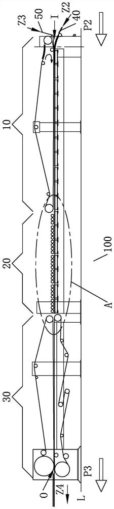 Low-loss environmental-friendly preprinted sheet upward production line and production process thereof