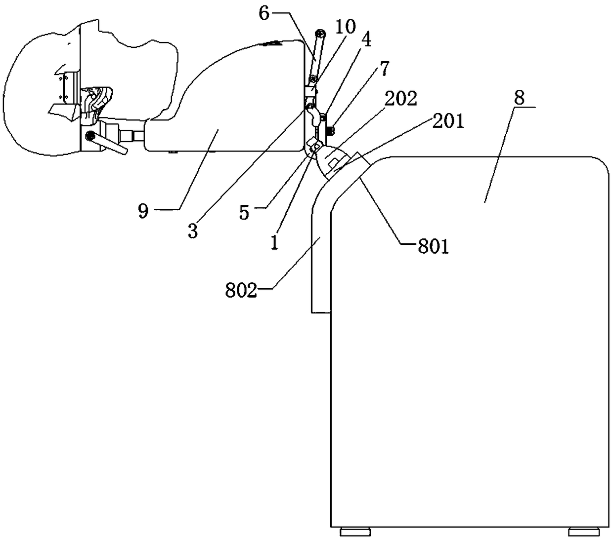 Oral teaching imitation head model manual pitching mechanism