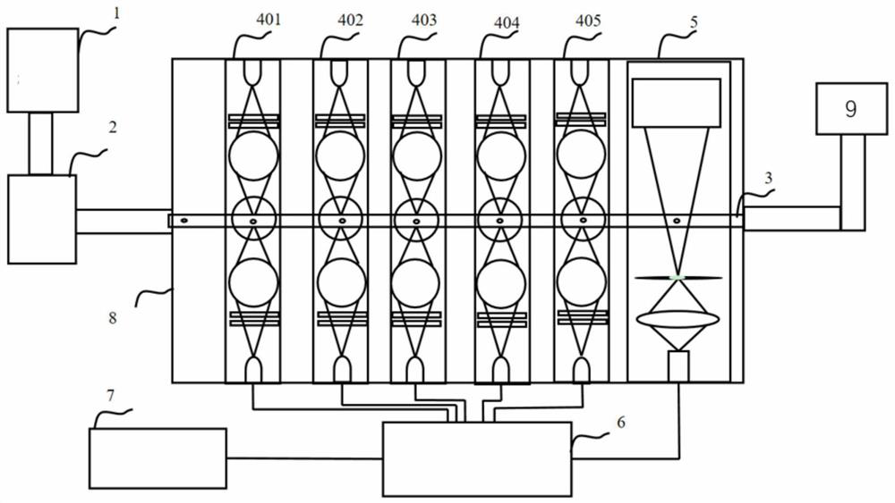 Circulating type phytoplankton species and cell density detection device and method