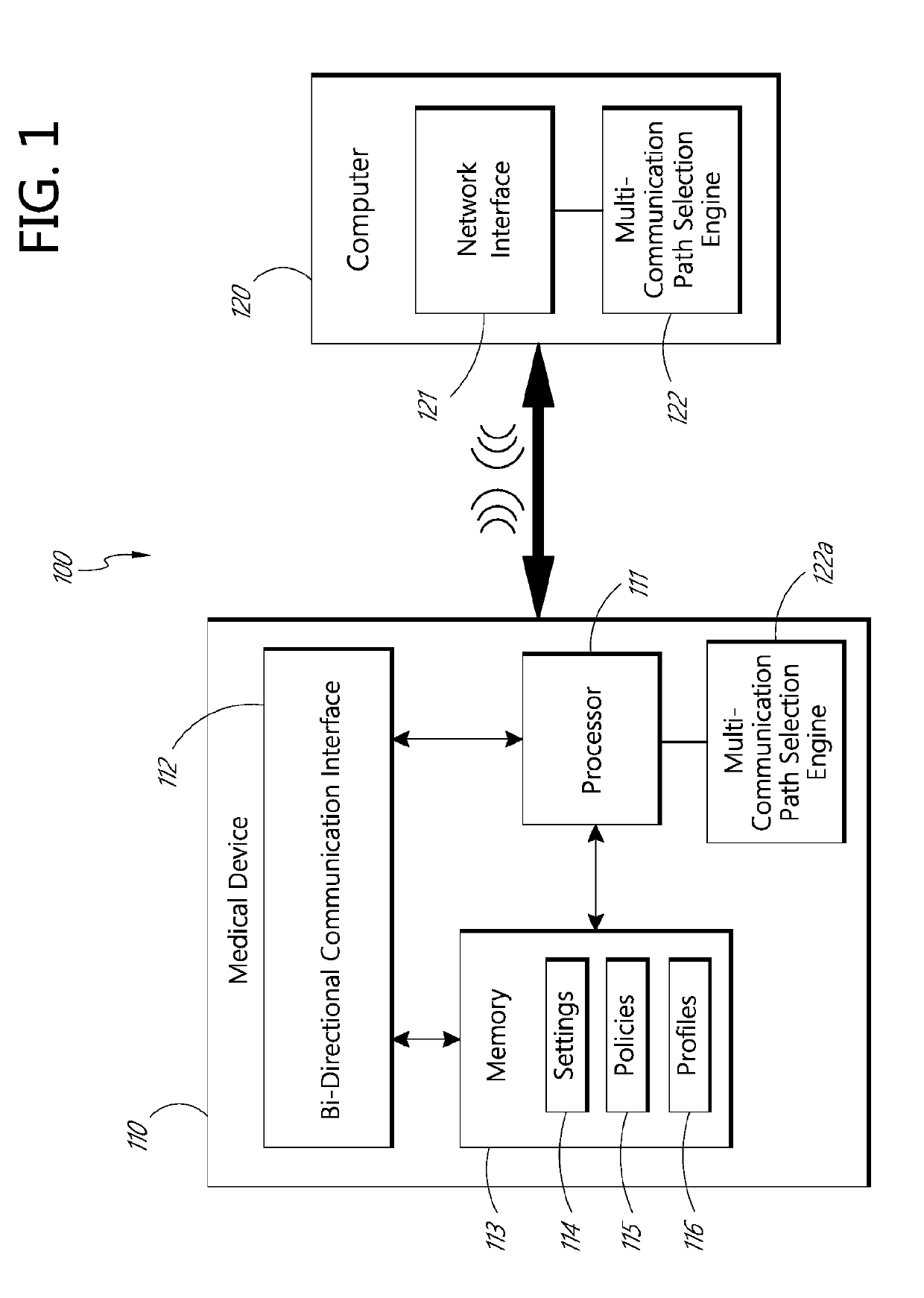 Multi-communication path selection and security system for a medical device