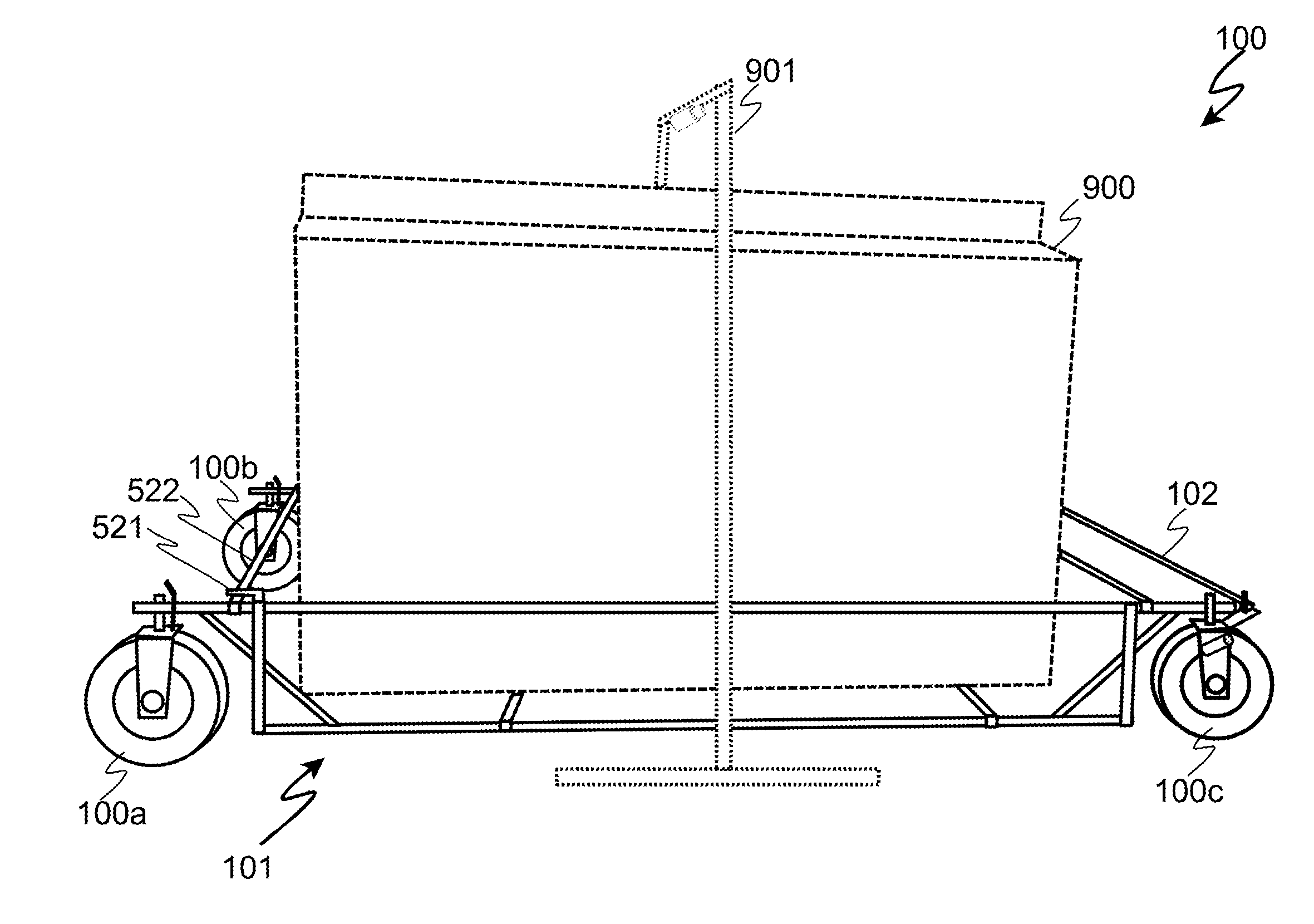 Dolly for Moving Tall Loads Through Thresholds with Low Clearance