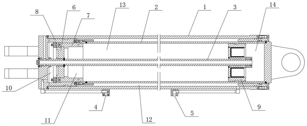 Piston rod cavity oil storage oil cylinder