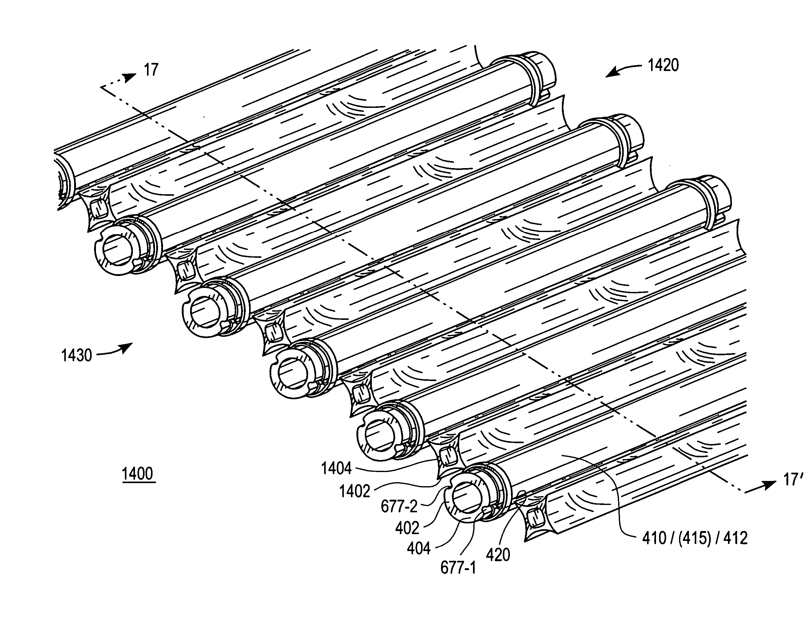 Bifacial elongated solar cell devices with internal reflectors