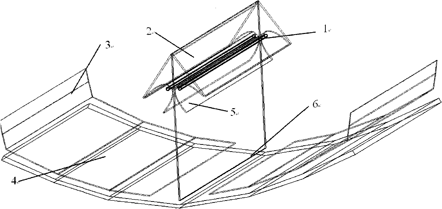 Secondary reflection light gathering and heat collecting device with compound curved surface