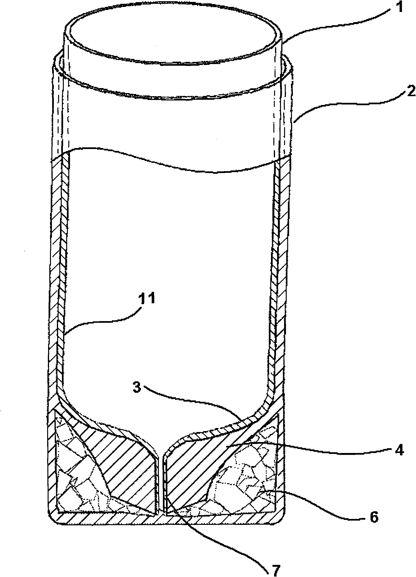 Double-layer crucible for growing silicon single crystals by directional solidification method