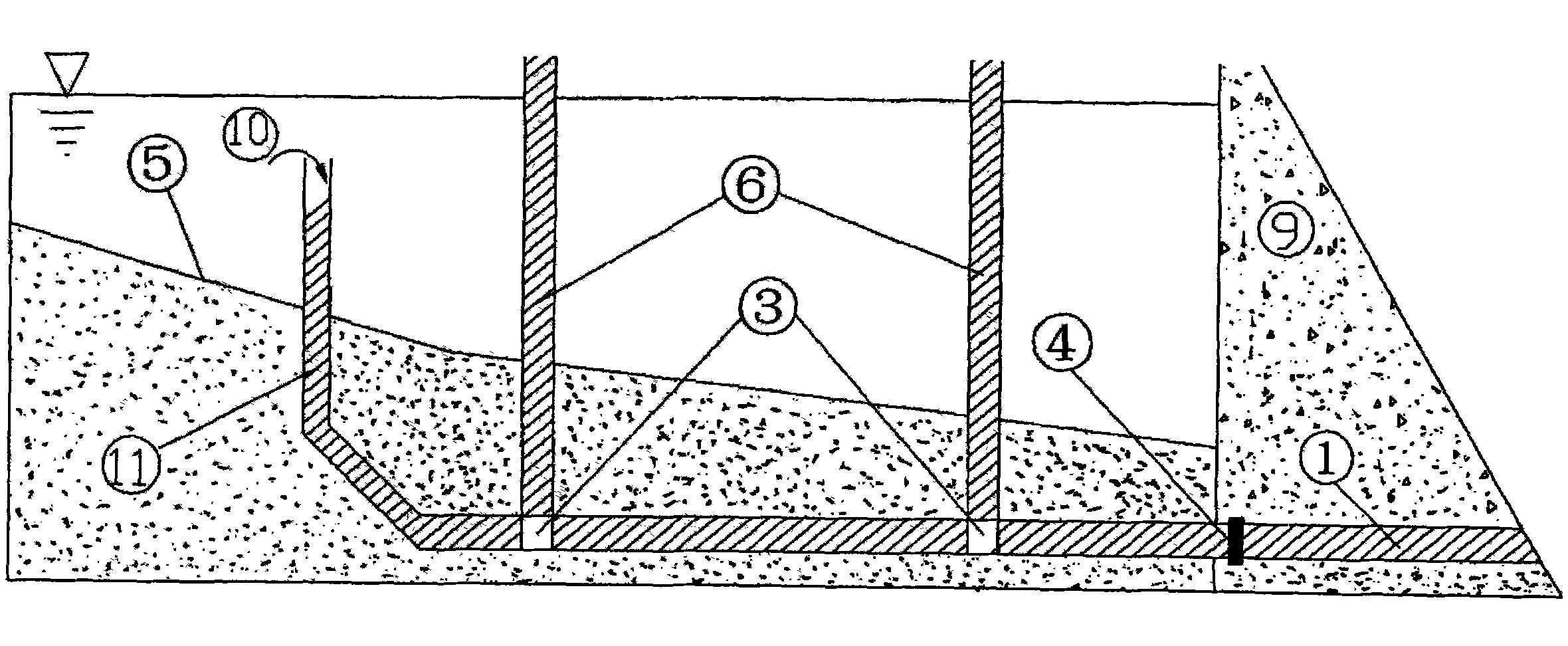 Hydraulic arrangement mode sediment ejection structure