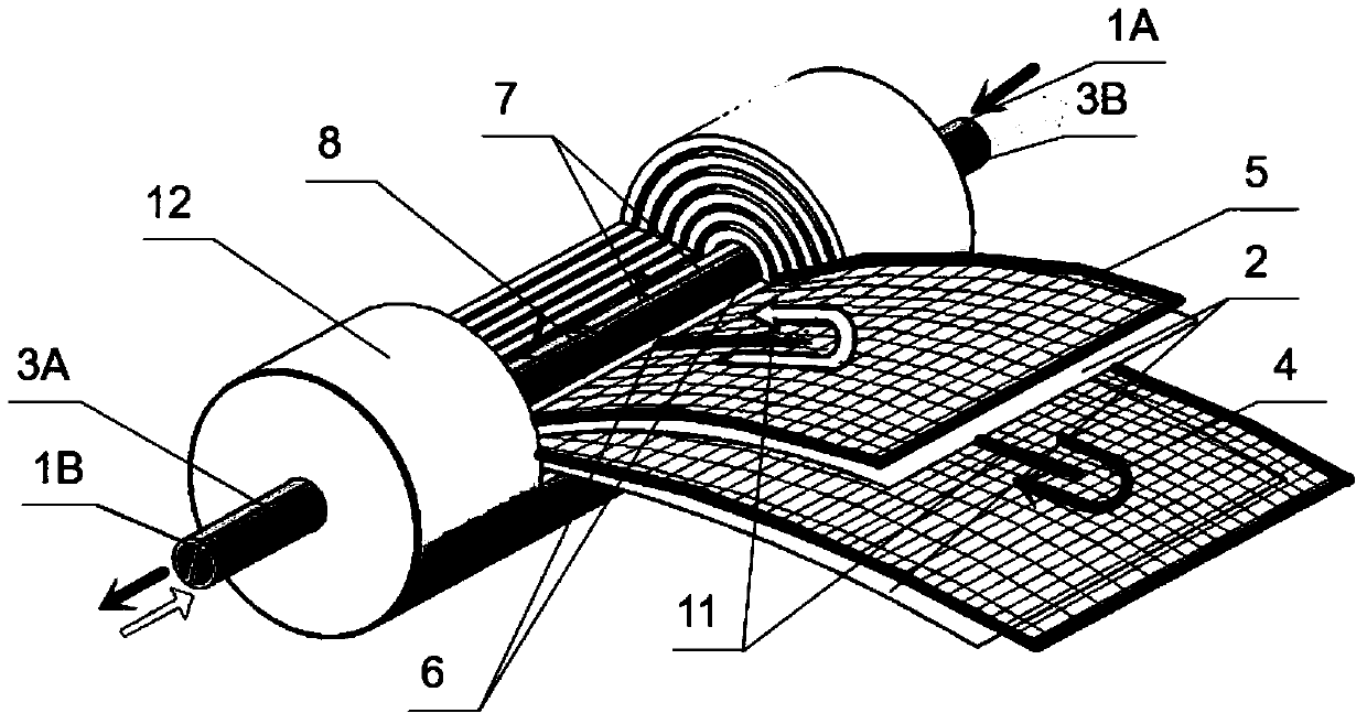 A double-pass spiral-wound diffusion dialysis membrane module and its preparation method