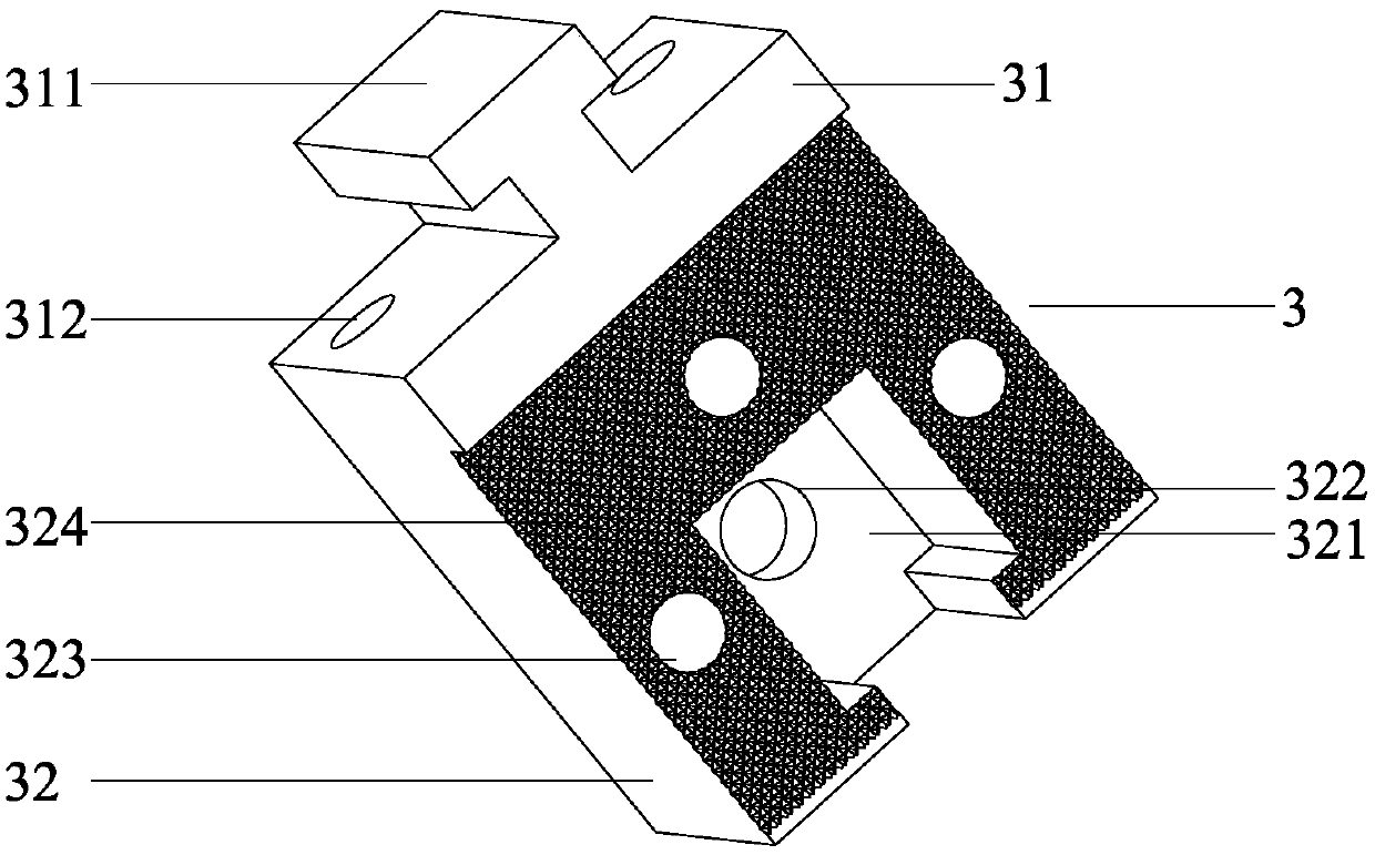 A metal sheet tensile and compressive experimental device in the form of a purely mechanical structure