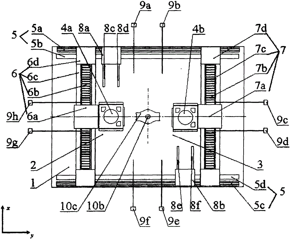 Double-workpiece-table same-phase rotation exchange method and device based on follow-up rotation-resisting mechanisms