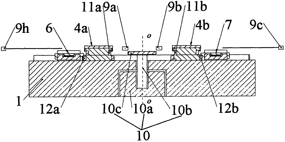 Double-workpiece-table same-phase rotation exchange method and device based on follow-up rotation-resisting mechanisms