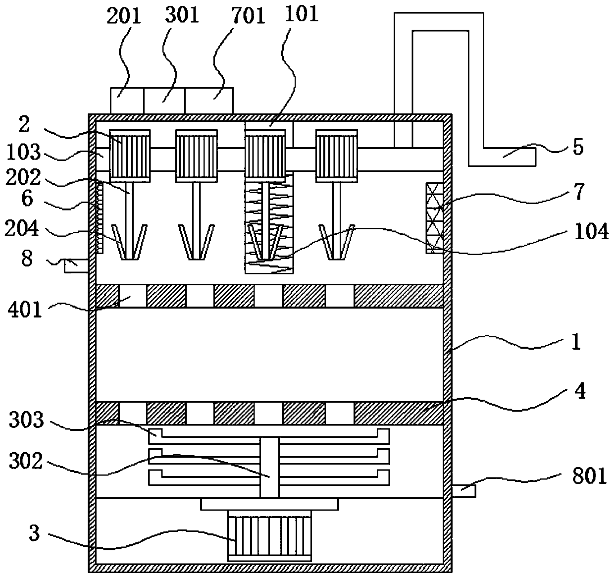 Endoscope tube washing and disinfecting device for digestive system department