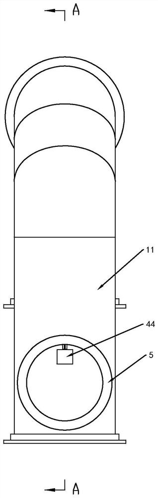 Multi-section type expansion flue of waste heat boiler