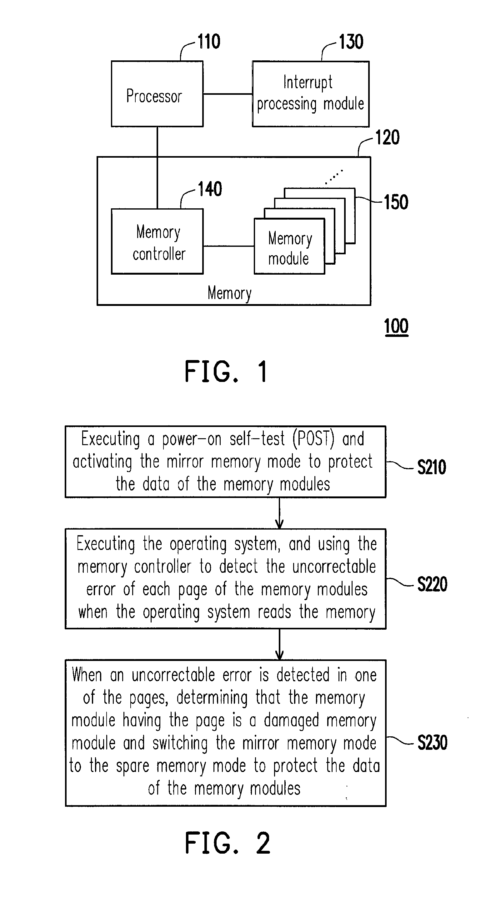 Method for protecting data in damaged memory cells by dynamically switching memory mode