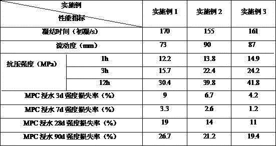 Magnesium phosphate cement with good hydrolytic resistance and using method thereof