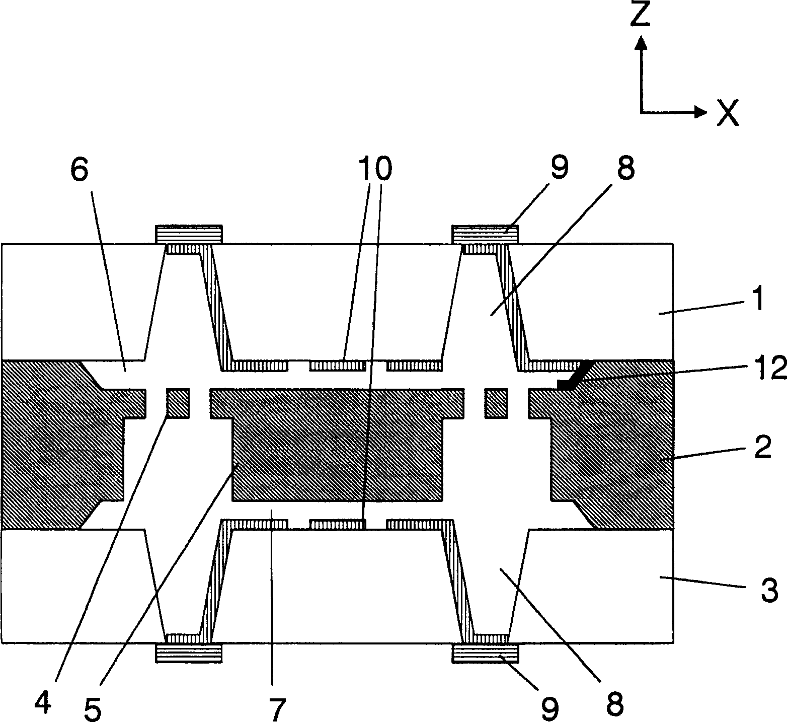 Capacitance dynamic quantity sensor