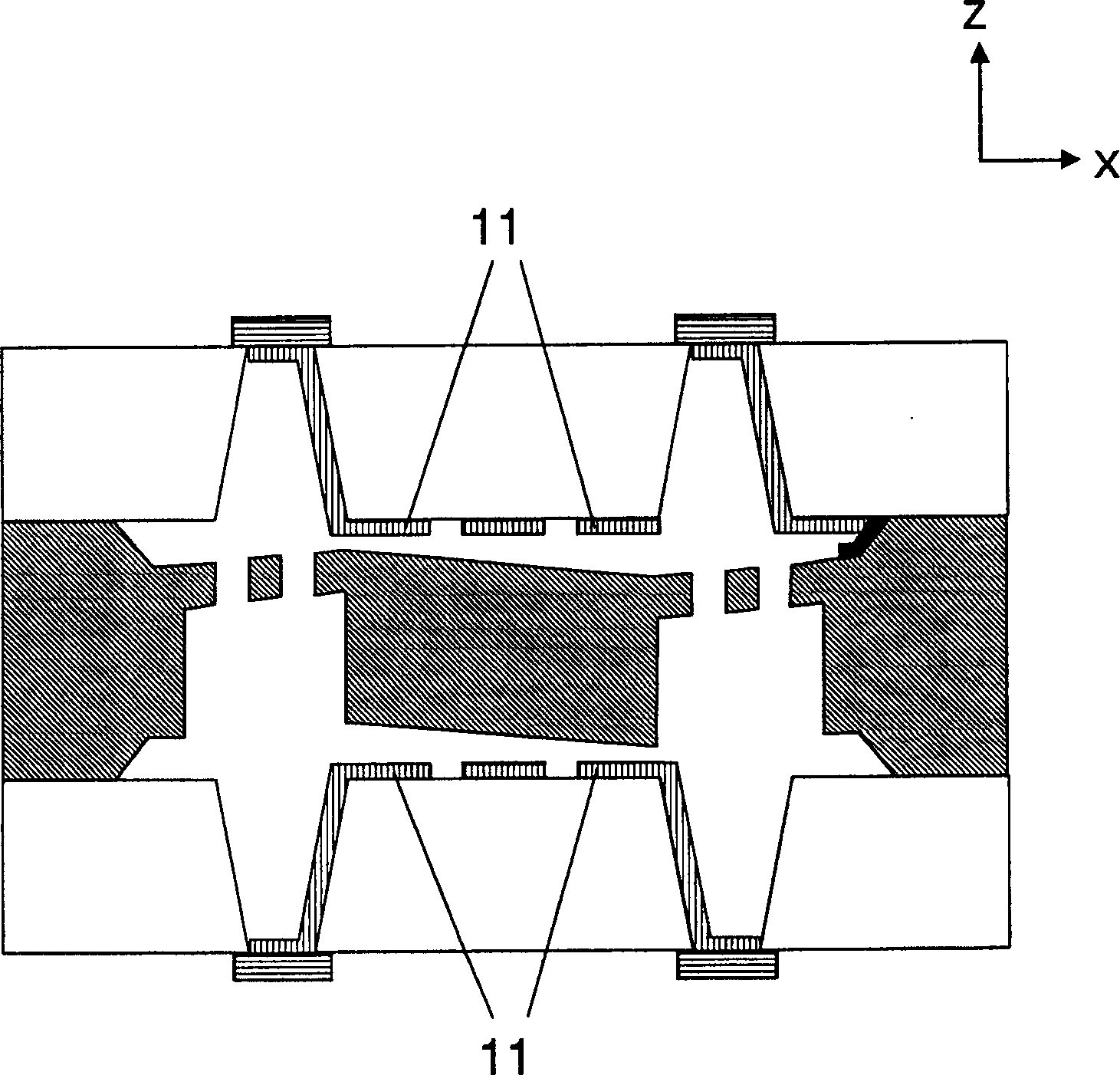 Capacitance dynamic quantity sensor