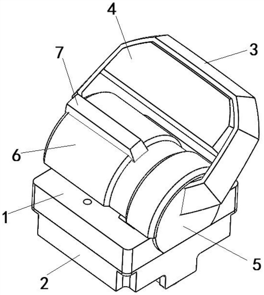 An electronic shifter assembly in which the double Hall-type shift handle assembly rises or lies down