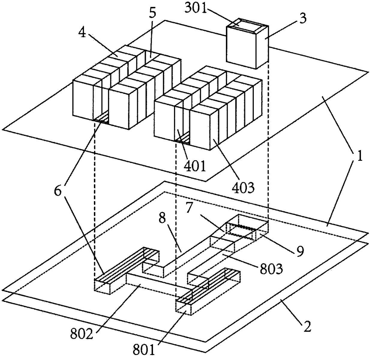 Floor air supplying data center air conditioning system integrated with T-type tree-shaped air supplying pipeline system