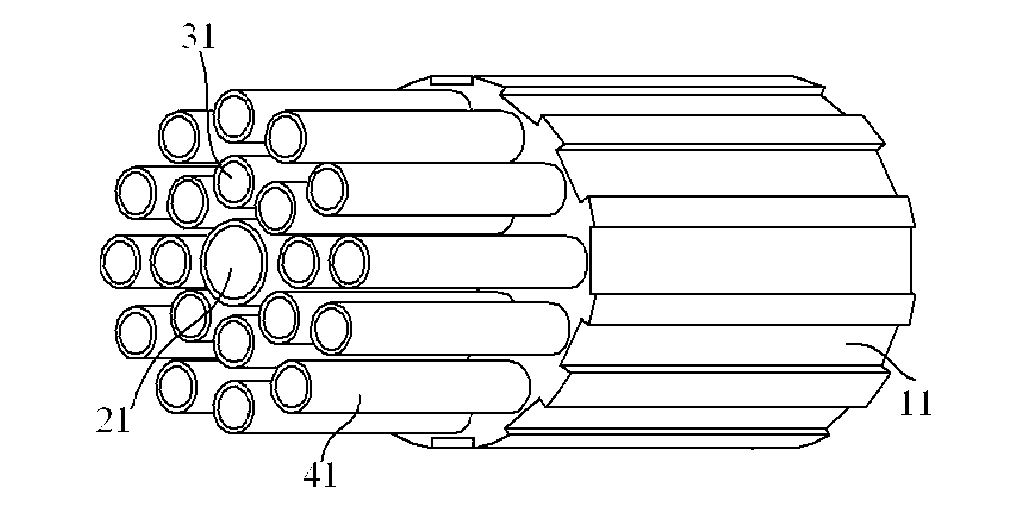 Double-channel ceramic filtering membrane