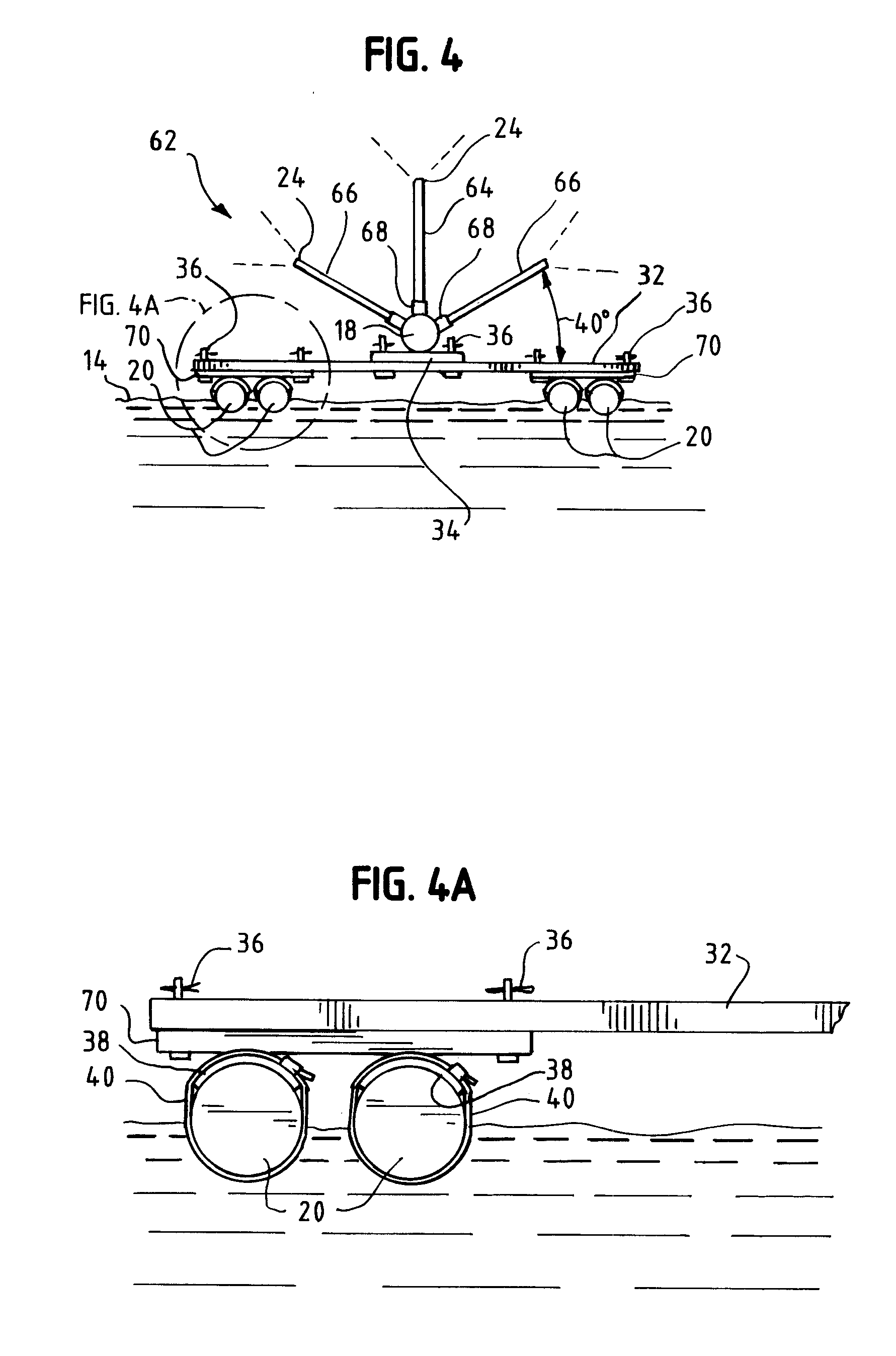 Modular floating water evaporation system