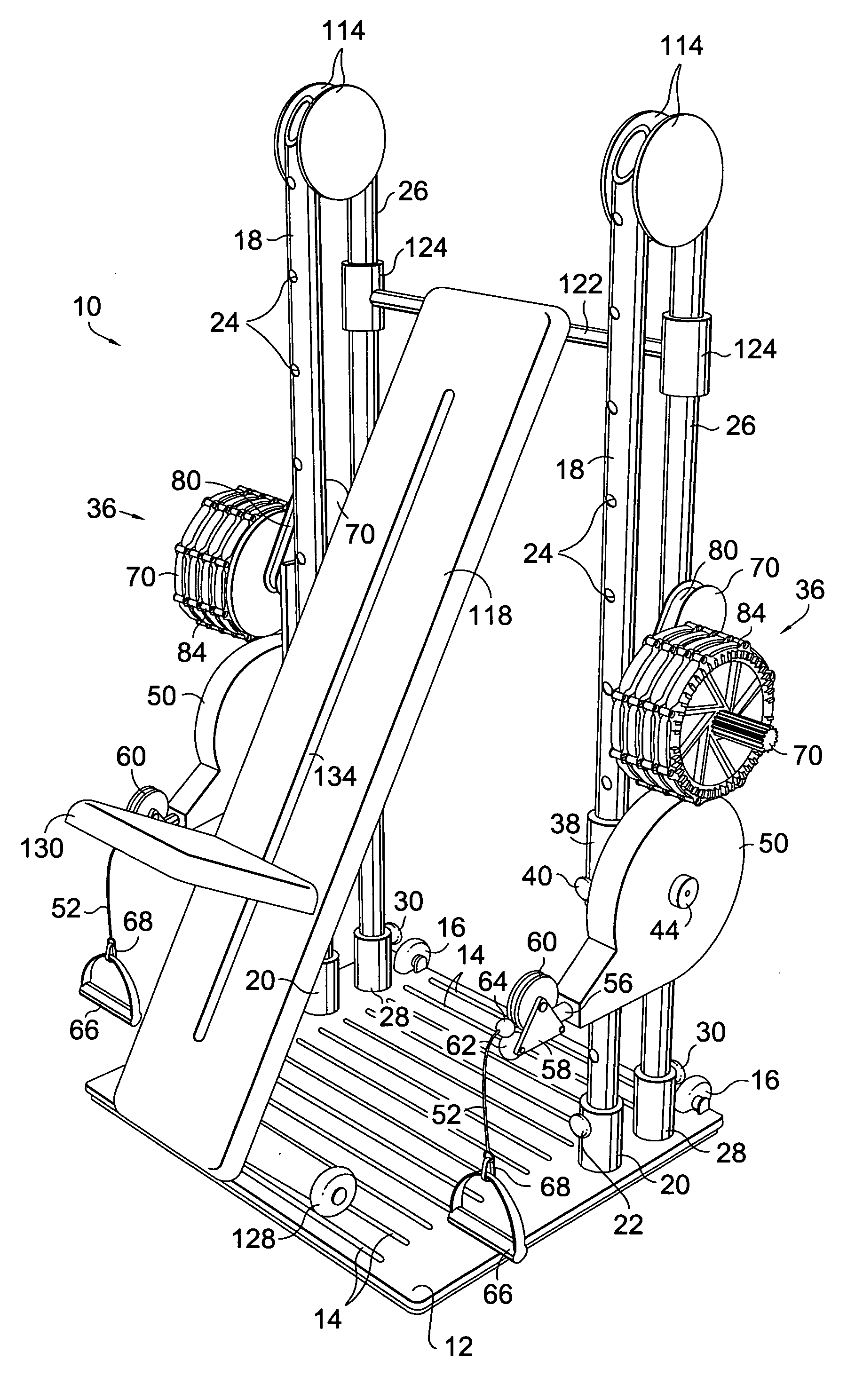 Resistance exercise machine with stacked resistance packs