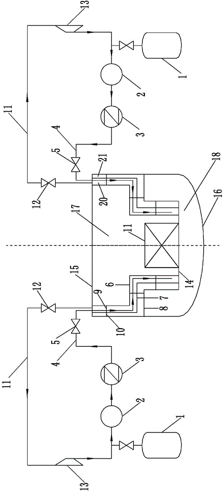 Liquid metal cooling pool type reactor multifunctional in-reactor heat separation system