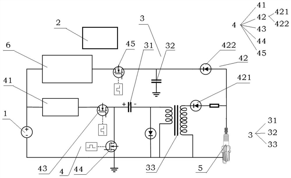 A high-frequency high-energy spark discharge ignition device