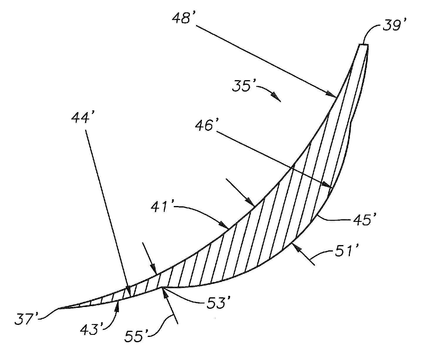 Diffuser bump vane profile