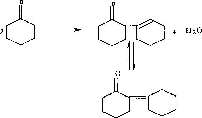 Method for producing cyclohexenyl anone from continuous condensating anone