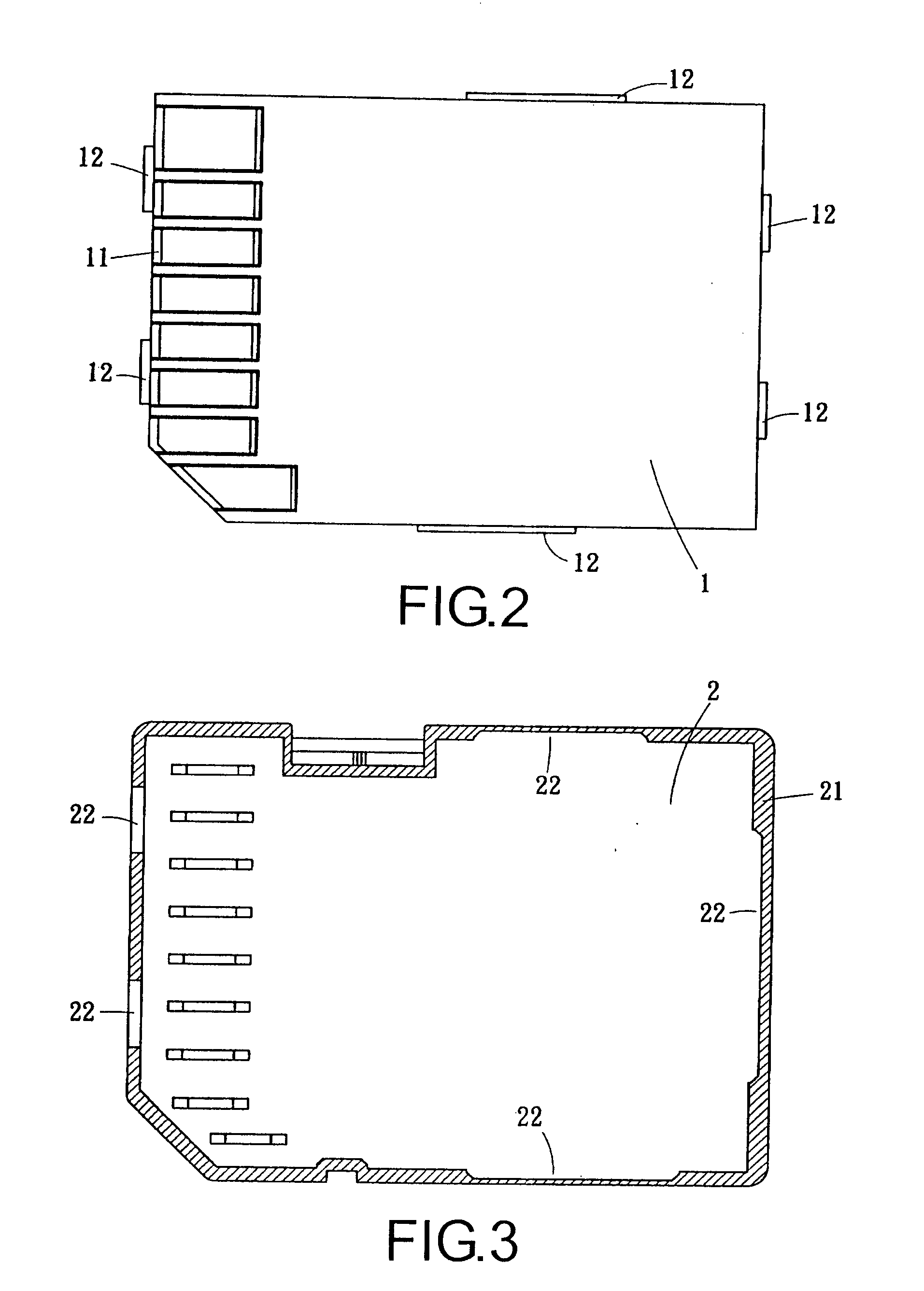 Fastening structure for memory card