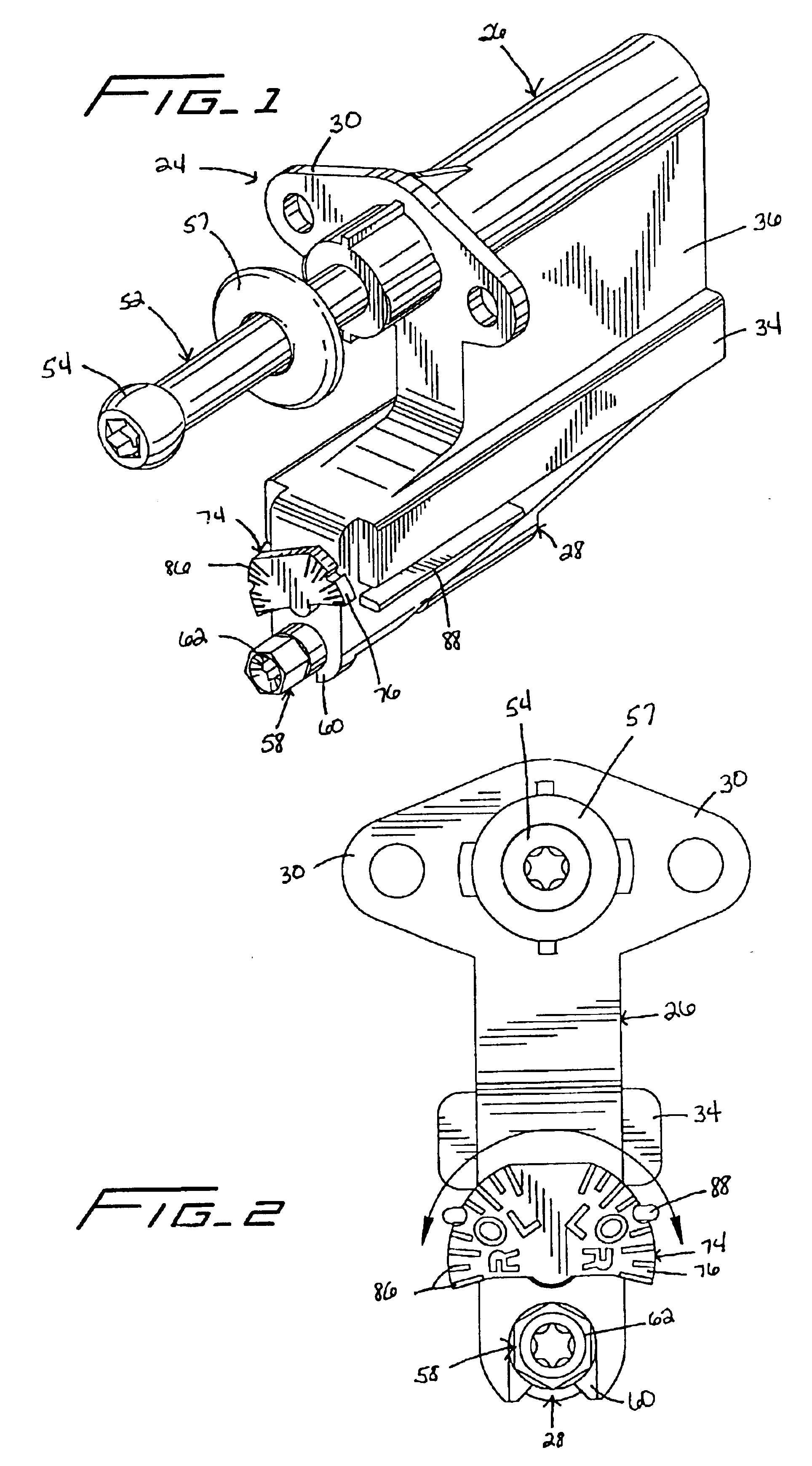 Sliding style headlamp adjuster