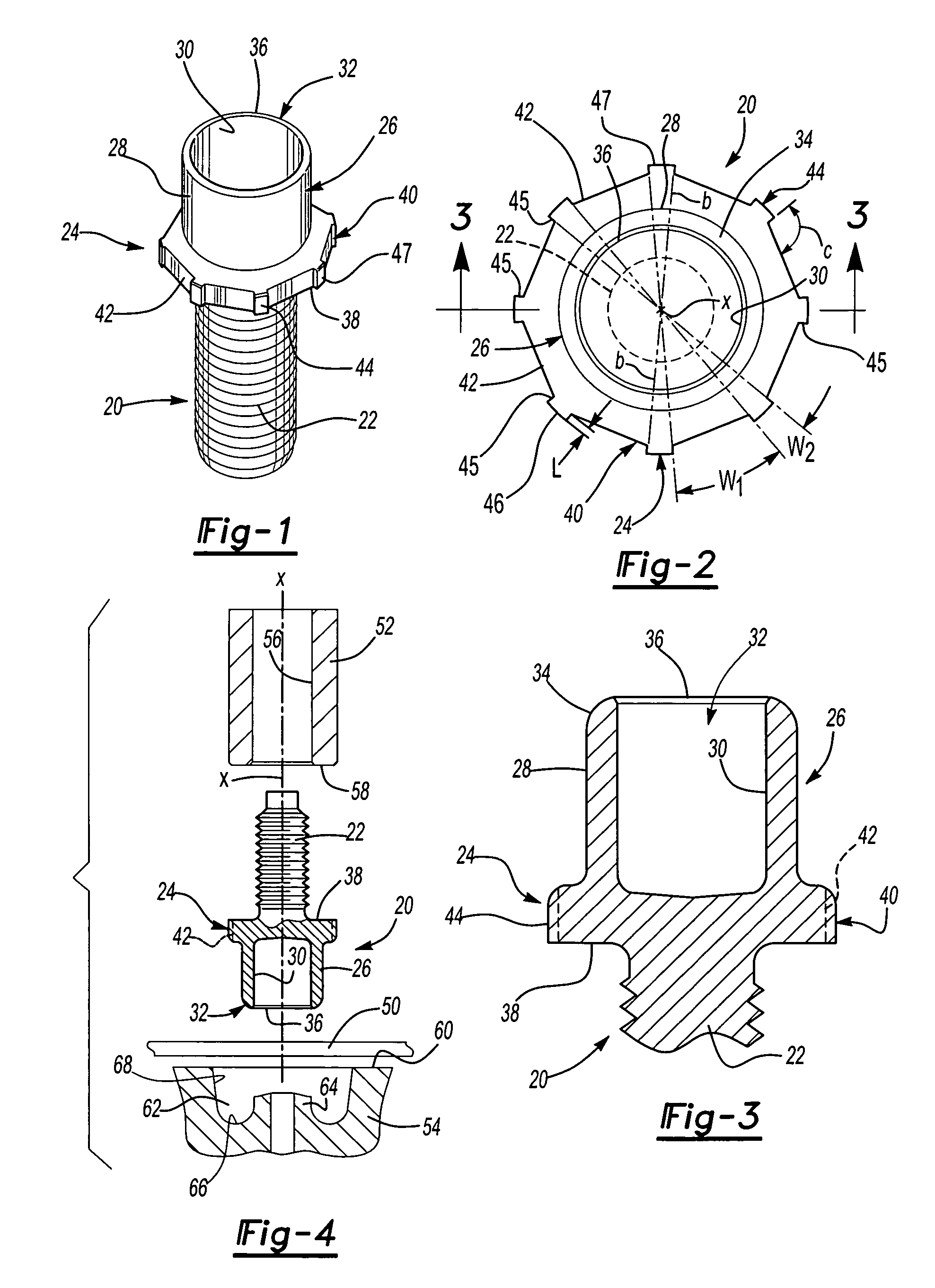 Torque resistant fastening element