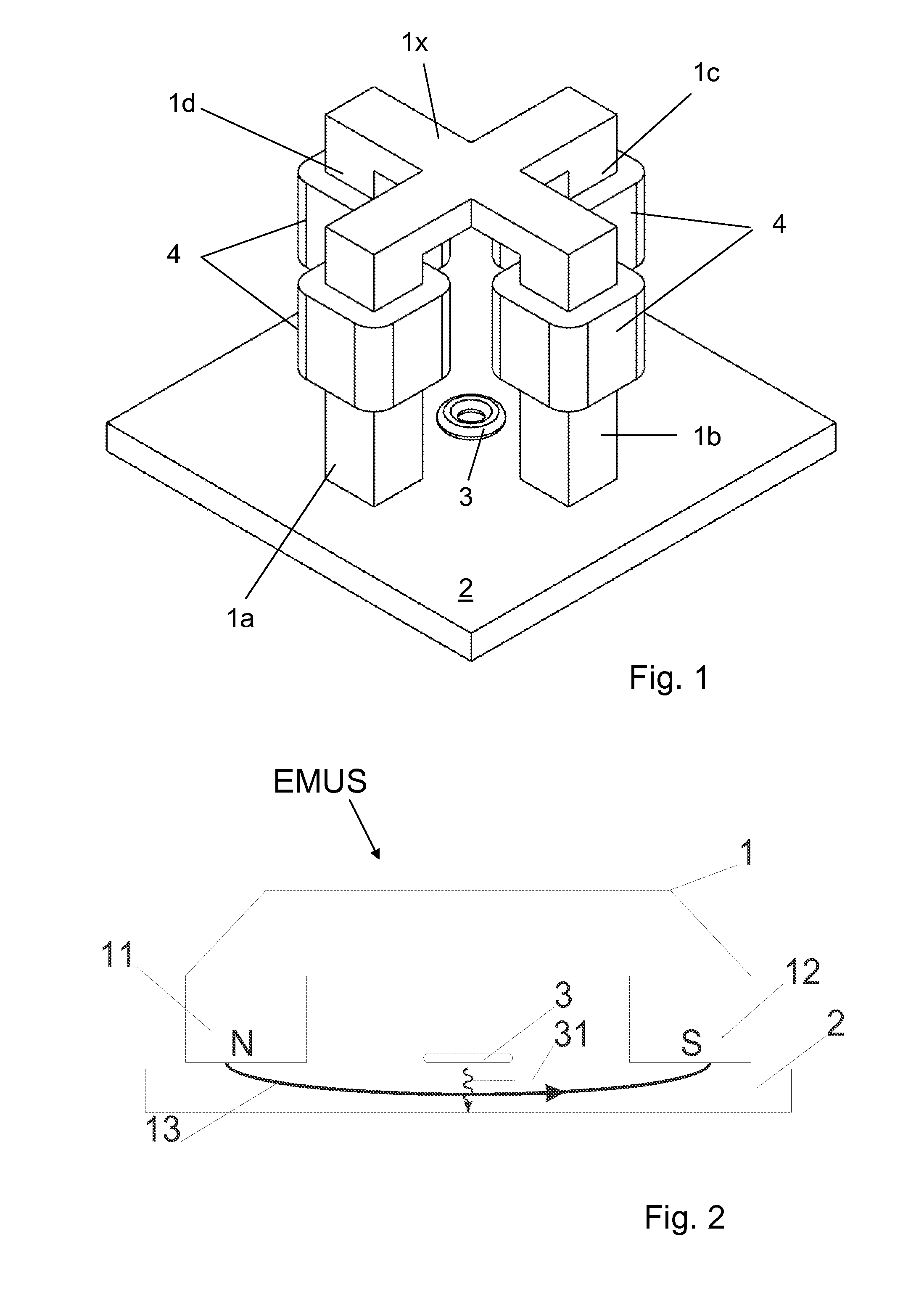 Emus transducer system as well as a method for producing linearly polarised transverse waves with variably predeterminable polarisation direction within a test specimen