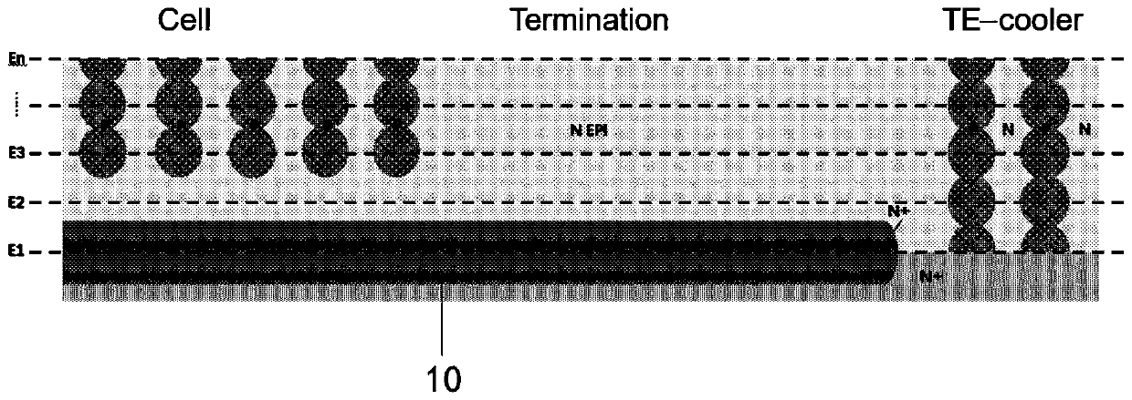 TE-cooler MOSFET structure and preparation and adjustment method thereof